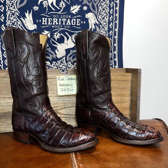 Custom Sienna Brown American Alligator Tail Cut Cowboy Boots in Men\'s size 11.5D main image 6
